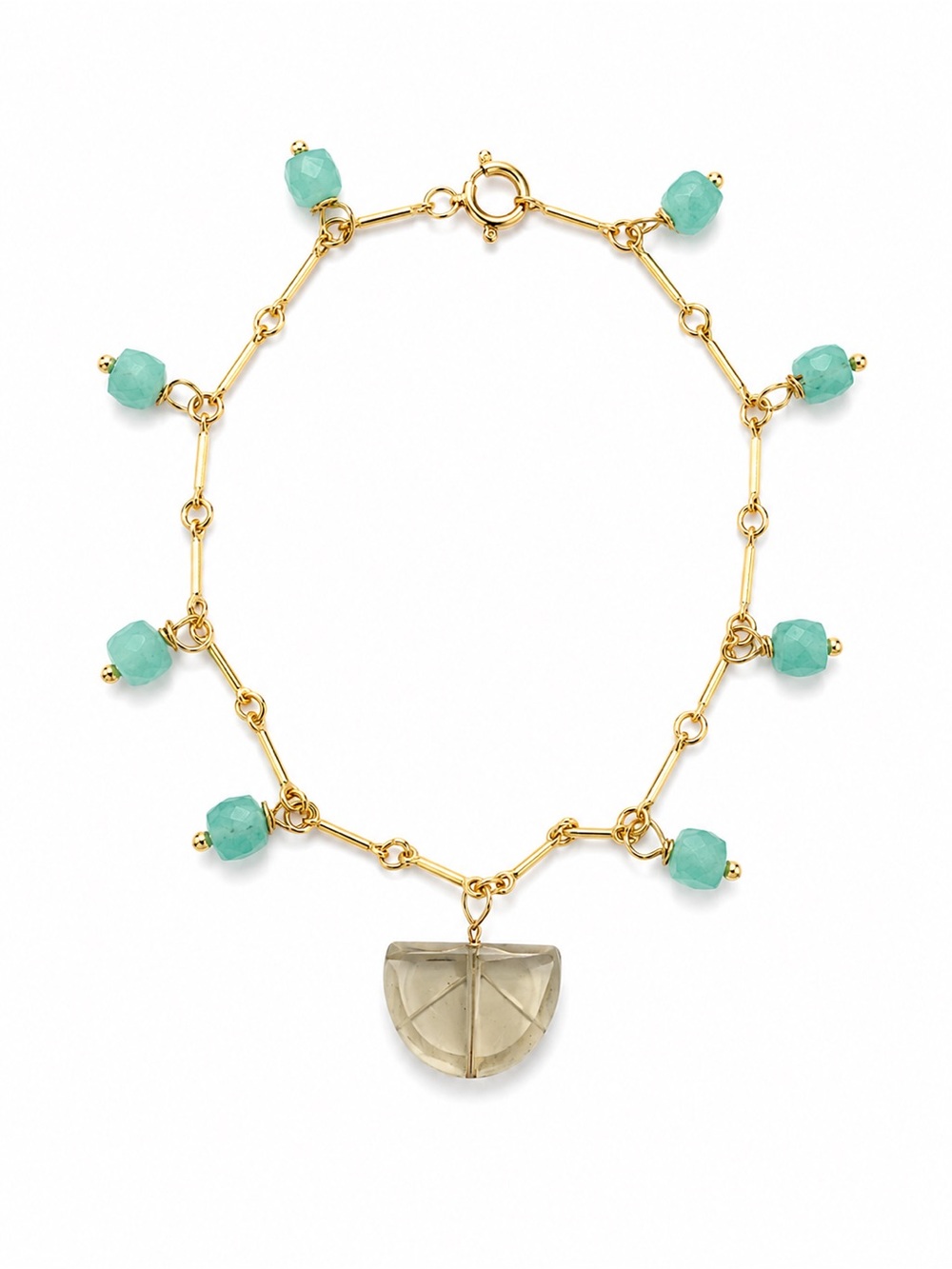 B1 Lemon Quartz and Amazonite Lemon Bracelet